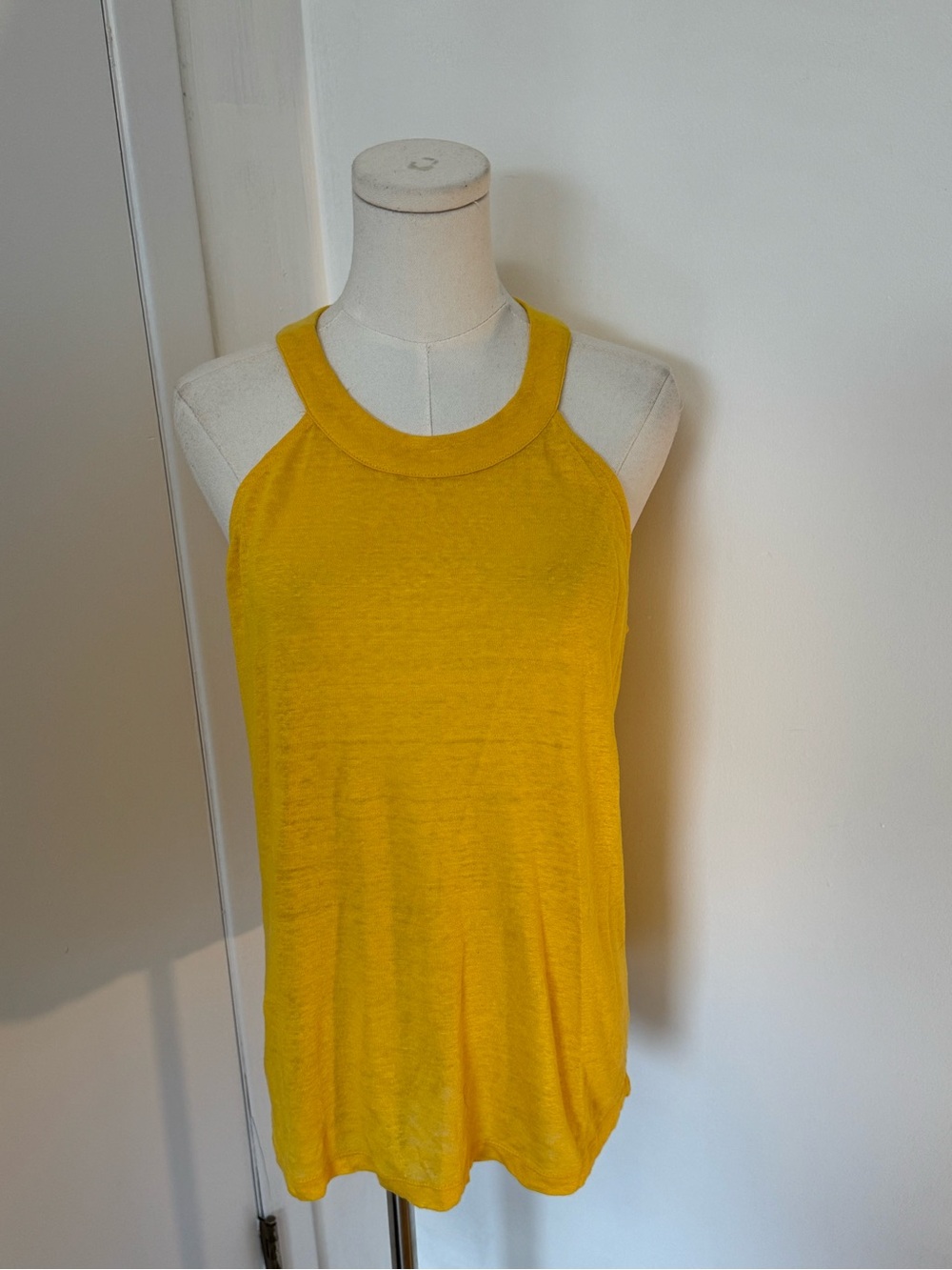 Joie Sleeveless Halter Tank Top in Mustard Yellow